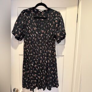 Madewell Black Floral Dress